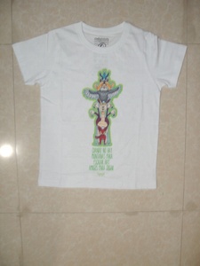 Camiseta Unisex de manga corta para niños, 100% de algodón camiseta blanca, cuello redondo personalizado, estilo Vintage, estampado de agua, patrón de animales de punto, venta al por mayor para niños - Product Image 2