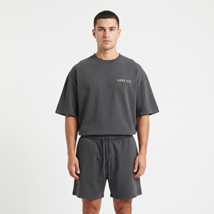 Ensemble deux pièces décontracté pour homme, t-shirt et short, tenue de sport tendance à manches courtes, vente en gros pour l'été - Product Image 5