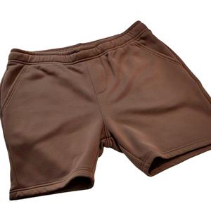 กางเกงขาสั้นผ้าฟลีซผ้าฝ้ายสำหรับผู้ชายกางเกงขาสั้นผ้าเทอร์รี่เป็นมิตรต่อสิ่งแวดล้อมสีทึบผลิตตามสั่ง - Product Image 1