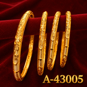 Designer Dubai Inspired 24K Gold-Plated <b>Copper</b> Ethnic Flower Design Openabele Bangles Saudi Arabic Fashion Women's Daily Wear - Product Image 4