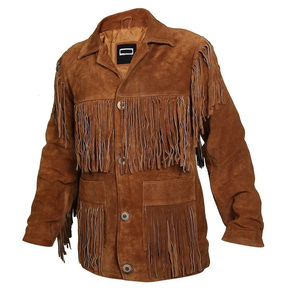 Premium Fabric Western Fringe <b>Suede</b> Leather <b>Jacket</b> Classic Cowboy Style Fashion Outerwear High Quality Supplier - Product Image 2