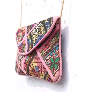Pochette à main pour femme, best-seller, broderie à la main, style Banjara, décontractée, à fermeture ouverte, avec chaînes, patchwork et travail de miroirs - Product Image 3