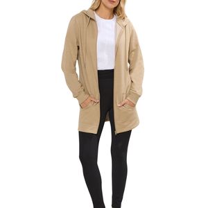 Sweat-shirt à capuche zippé en polaire pour femme grande taille, automne/hiver, fabrication OEM, vente en gros - Product Image 3