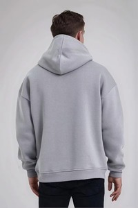 เสื้อฮู้ดดี้ผู้ชายทรงโอเวอร์ไซส์ สีสันตามสั่ง พิมพ์ลายคลื่น ผ้าฝ้ายเฟรนช์เทอร์รี่ สไตล์ลำลอง สตรีทแวร์ สำหรับฤดูใบไม้ร่วง - Product Image 5
