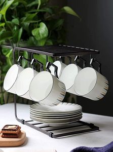 Wood Mug <b>Tree</b> <b>Stand</b> Coffee Cups Heavy Duty Mug Holder Rack Freestanding Countertop Cup Organizer Protective Feet Shabby Chic - Product Image 5