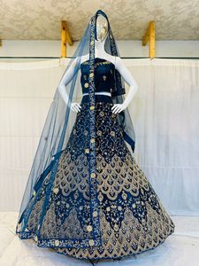 Zarna 16 kali NET lehenga แบบเต็มกระจก Shisha jarkan หินแวววาวแวววาวบานใหญ่ชุดเจ้าสาวที่สวยงามสำหรับงานแต่งงาน - Product Image 4