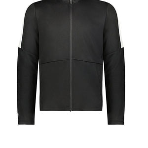 Chaqueta Bomber Negra de Manga Larga con Cierre para Mujer, Cuello Alto, Color en Contraste, Transpirable, Largo Regular, para Otoño - Product Image 3
