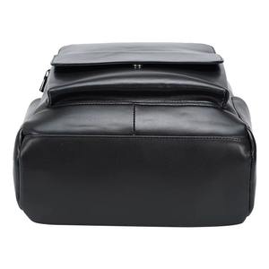 Sac à dos léger en cuir véritable avec fermeture éclair pour hommes et femmes, sac d'affaires professionnel noir pour ordinateur portable, élégant, grande capacité, voyage - Product Image 5