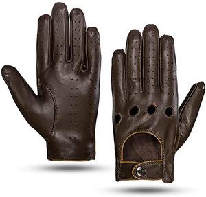 Guantes de Conducción de Cuero para Hombre con Pantalla Táctil, Dedos Completos, Piel de Cabra, Forro de Seda, la Mejor Calidad a Precios Razonables - Product Image 2