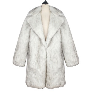 <b>Men</b> <b>Long</b> Thick Plush Fuzzy Blue White Faux Fur <b>Jacket</b> Warm Winter Fox Fur Coat - Product Image 3