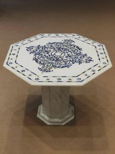 Mesa Contemporánea Personalizada con Incrustaciones de Mármol, Superficie de Resina y Piedra Natural para Uso en Hoteles - Product Image 2