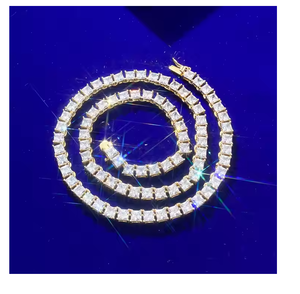 Cadena de Tenis de Lujo con Moissanita, Colgante de Estilo Hip Hop para Hombres y Mujeres, Collares y Cadenas - Product Image 1