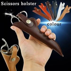 Extending Hair Scissors Protective Anti-Impact Wear-Resistant Frosted Design <b>Leather</b> Case for Hair Salon Barber Shop - Product Image 2