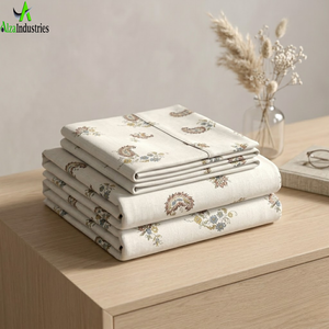 <b>Super</b> <b>King</b> Size 120x120* Pure Cotton Bedsheet Set Floral Paisley Printed Luxury Bedding with 2 <b>Pillow</b> Covers Breathable Quality - Product Image 5