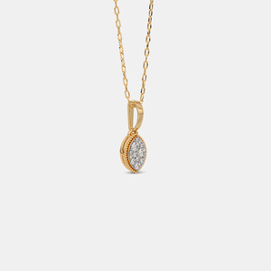 Collar con Colgante de Diamante Cultivado en Laboratorio con Halo de Oro Amarillo de 14K - Product Image 5