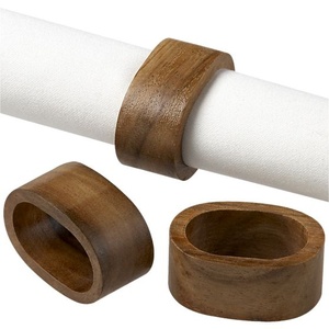 Anillos de servilleta de madera para decoración de mesa ecológica, bodas, fiestas, restaurantes, hoteles, resorts y servicios de catering. - Product Image 5