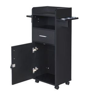 Carrello per Salone di Bellezza Domestico, Armadietto in Ferro con Ruote Girevoli a 360 Gradi, 6 Portautensili, 1 Cassetto, Stazione Mobile per Uso Professionale - Product Image 2