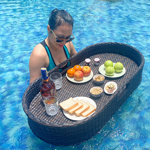 AC00035 Direct factory in Viet Nam Tea <b>Tray</b> <b>Large</b> Floating Metal Modern Luxury Brown Breakfast Serving <b>Tray</b> Home/Office Use - Product Image 1