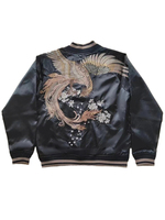 Blouson Bomber en Toile Souvenir Luxe pour Homme, Personnalisé, Écologique, Séchage Rapide, Tendance, Quatre Phénix Légendaire, Vintage Noir