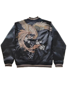Chaqueta Bomber de Satén Sukajan de Lujo para Hombre, Chaqueta Negra Vintage con Cuatro Fénixes Legendarios, Diseño Personalizado - Product Image 2