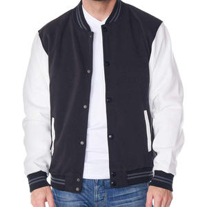 Custom Logo Unisex <b>Varsity</b> <b>Bomber</b> <b>Jacket</b> <b>Men</b> Casual Two-Tone Letterman <b>Jacket</b> Blank Vintage Streetwear Fleece Outerwear - Product Image 1