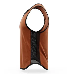 AMKOOR ENTERPRISES Débardeur de sport respirant en polyester/coton et gilet en mesh pour homme - Marron Cuivre et Noir pour l'entraînement - Product Image 3