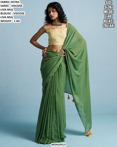 Sari azul Aab-e-Zar - Product Image 5