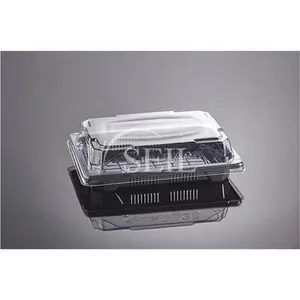 SL-H08s Plastic Sushi Packaging Box Antifog Take Out Takeaway To go Sushi Container Packaging Tray with Lid 250ml