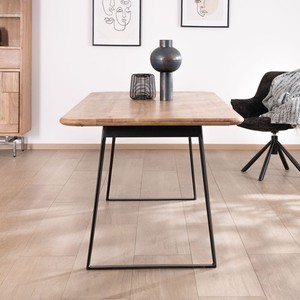 โต๊ะรับประทานอาหารวานดาน่า ไอวอรี่ บาลานซ์ ดีไซน์โปร่งสบาย ทำจากไม้กระถินพร้อมฐานโลหะสีดำ รูปแบบพัซเซิล ขนาด 175 ซม. - Product Image 6