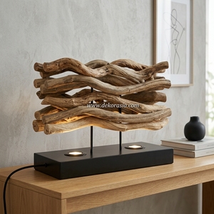 Lampe de table Liana flexible, moderne, écologique, électrique, faite à la main, éclairage LED, commande tactile, couleur personnalisée, salon, chambre à coucher - Product Image 6