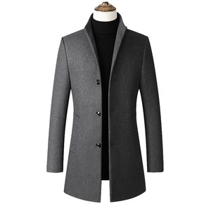 Manteau long pour homme avec ceinture, doux, confortable, coupe-vent, résistant à l'eau, pour le bureau, les affaires et les voyages - Product Image 4