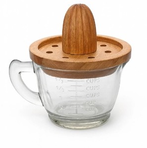 Presse-agrumes manuel en bois naturel avec bol, extracteur de jus de fruits de table, outil de presse-fruits, vente en gros - Product Image 6