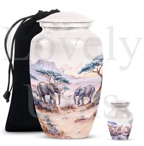 Elephant urn cremation memorial urn engraving option available for <b>ashes</b> <b>keepsake</b> decorative remembrance tribute vessel - Product Image 4