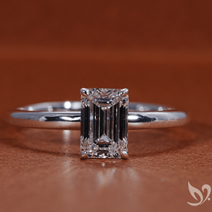 Anillo Solitario con Diamante Cultivado en Laboratorio de Corte Esmeralda de 1.00 CT en Oro Sólido de 18K |   Anillo de Compromiso, Aniversario y Boda con Certificación IGI - Product Image 1