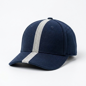 Custom <b>Navy</b> Stripes Luxury 6 Panel Structured <b>Baseball</b> <b>Cap</b> 3D Embroidered Animal Sporty Cotton Adjustable 56-58cm Unisex - Product Image 3