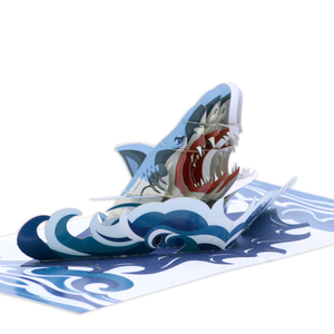 Wholesale 3D Pop Up <b>Card</b> Shark With Ocean Waves Design Luxury <b>Card</b> For Greetings Custom Handmade Greeting <b>Card</b> With Offset Print - Product Image 3