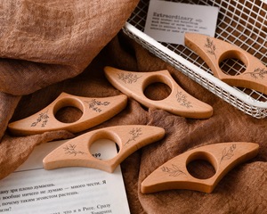 Soporte de Anillo para el Dedo para Leer Libros, Sujetador de Dedos de Madera - Product Image 1