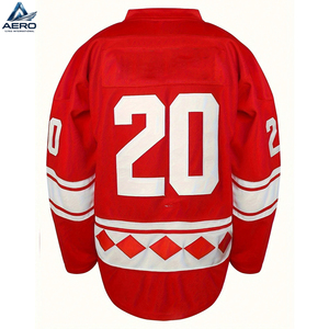 Jersey de Hockey sobre Hielo para Adultos, Talla Grande, Color Rojo y Negro, 100% Poliéster, Tejidos Ligeros y Transpirables, Producto de Primera Calidad, OEM - Product Image 3
