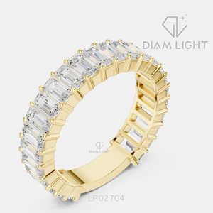 Bague de fiançailles en or blanc 14 carats avec diamant de laboratoire taille baguette 2,38 carats, pierres latérales, bague de mariée, certifiée IGI, bijoux fins - Product Image 6