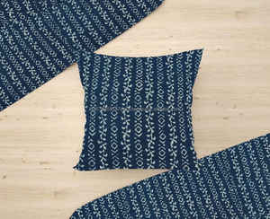 Boho Modern Accent Pillow Case Indigo Blue Hand Block Printed Cushion <b>Cover</b> 16" 18" 20" 22" for <b>Sofa</b> Decorative Purpose - Product Image 2