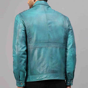 Chaqueta de Cuero para Hombre, Estilo Biker, con Cierre Frontal, Manga Larga, Precio Económico, Corte Regular, Gruesa, para Invierno - Product Image 3