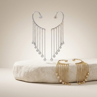 RAAMAA Boucles d'oreilles tendance cascade avec diamant brillant cultivé en laboratoire serti clos, en or blanc/jaune 10k/14k/18k