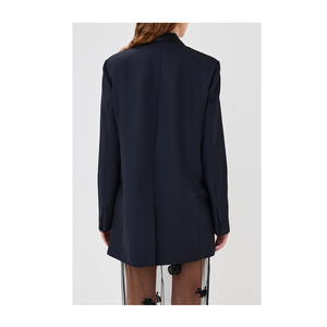 Blazer Clásico de Oficina para Mujer, Elegante, Azul Marino, con un Solo Botón y Acolchado - Product Image 4