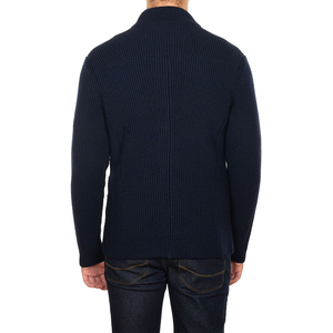 <b>Men's</b> Wool Full Zip <b>Turtleneck</b> Cardigan Solid Color Ribbed Knit Winter Outerwear Regular Sleeve Thick Material - Product Image 4