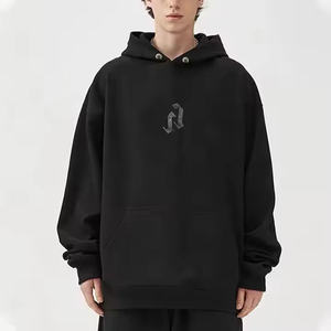 Sudadera con Capucha Negra Sólida de Invierno para Hombre 2026, Estilo Urbano, Poliéster/Algodón, Colores Personalizados, Logotipo, Forro Polar, Pedrería, Alta Calidad, Venta al por Mayor, Precio Bajo - Product Image 5
