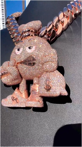 Colgante de Diamante Cultivado en Laboratorio con Certificación IGI, Diseño 3D de Dibujos Animados, Personalizado para Hombre, Estilo Hip Hop, Plata 925, Cadena de Oro VVS, Joyería Fina - Product Image 4