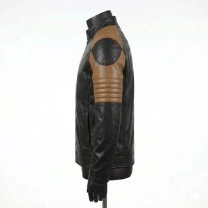 Chaquetas de Cuero para Hombre, Chaquetas de Cuero Genuino Transpirables, Chaqueta de Cuero OEM para Hombre en Diferentes Estilos y Diseños - Product Image 3
