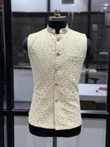 premium blush pink embroidered <strong>Nehru</strong> jacket/<strong>Waistcoat</strong> - Product Image 2