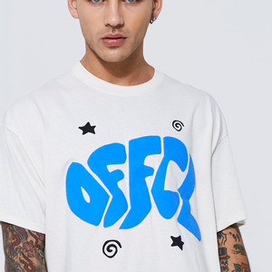 Qualité supérieure 100% coton pour t-shirt personnalisé avec logo 3D unisexe, style streetwear, écologique, coupe classique, coton lourd - Product Image 5