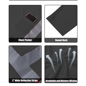 Chemise réfléchissante avec logo personnalisé, chemise de chantier haute visibilité, polo de travail réfléchissant à manches courtes, t-shirt de sécurité pour les travailleurs - Product Image 4